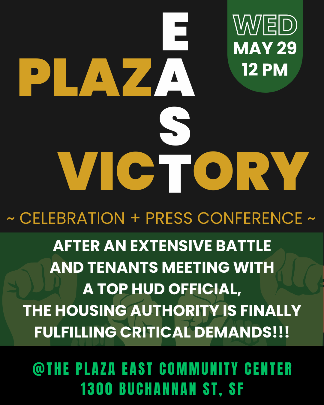 Plaza East victory flyer